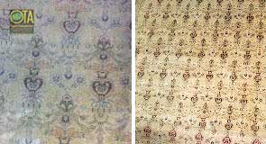 Seidenteppich war beschädigt und nach einer Restauration ist wieder wie neu